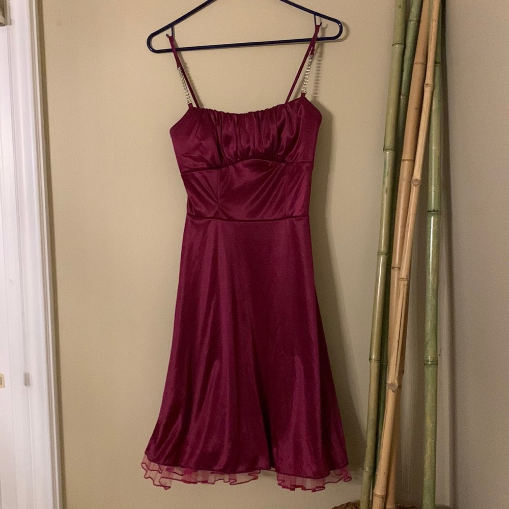 Ruby Rox Burgundy Prom Dress